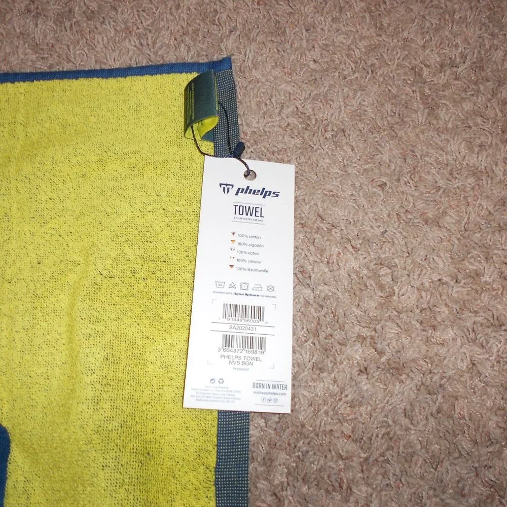 (Michael) PHELPS TOWEL Fitness 27x55in swimming beach
